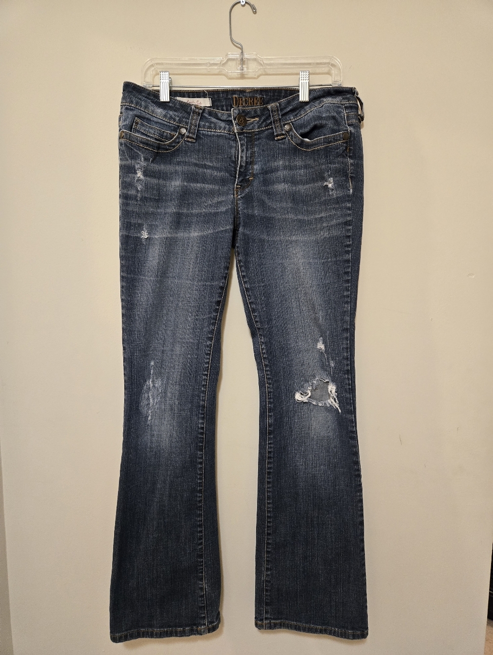 Decree Jeans Boot Cut Distressed Low Rise size 13